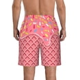 thumbnail image 3 of KLL Chocolate with Flowing Cream Men's Casual Summer Beach Shorts Hawaiian Shorts with Pockets-Medium, 3 of 5