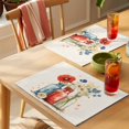 thumbnail image 4 of Vintage Flower Placemats Set of 4 Red Blue Bottle Floral Country Plant Place Mats Indoor Wipeable Table Mats Washable Cloth Dining Table Placemats for Kitchen Holiday Party Home Decor 13x19 Inch, 4 of 9