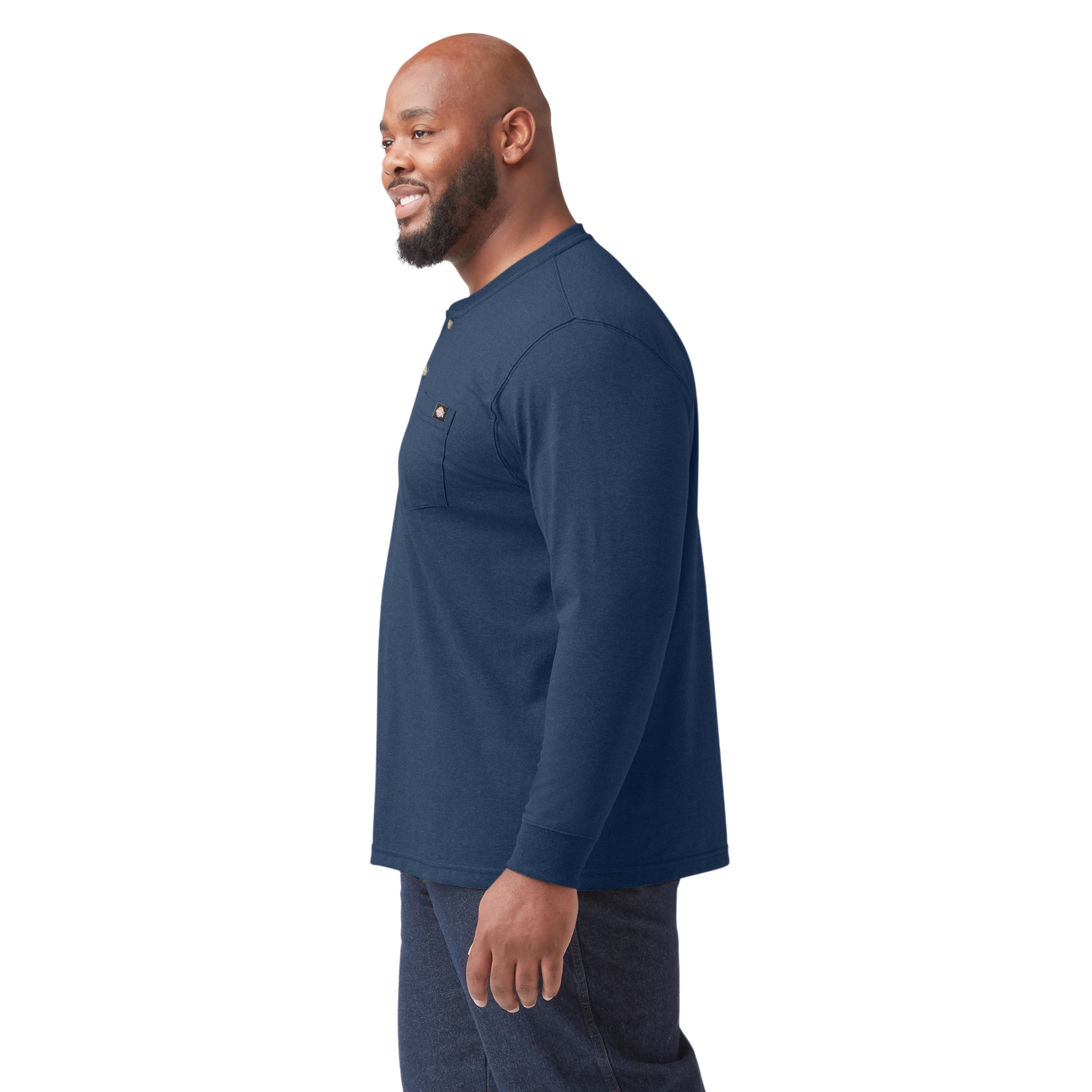 Dickies Men's and Big Men's Long Sleeve Heavyweight Henley T-Shirt