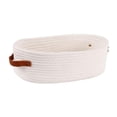 thumbnail image 1 of Cesta de tela de algodón con asas, cesta de almacenamiento, contenedor organizador de baño para el hogar Blanco, 1 of 9
