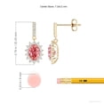 thumbnail image 2 of ANGARA IGI Certified Lab Grown 1.52 Ct Pink Diamond Dangle Earrings with Floral for Women in 14K Yellow Gold (Size-7.3x5.2mm| Clarity-VS) | Anniversary, Jewelry Gift for Women | Pink Diamond Earrings, 2 of 5