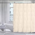 thumbnail image 1 of 1 Piece Cream Ruffled Shower Curtain 100% Polyester Fabric Bathroom Drapes 70x72 Inch, 1 of 7