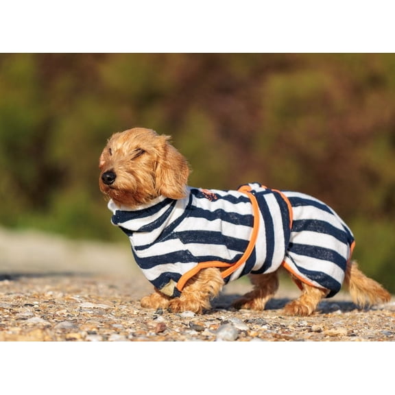Harbour Hounds Dog Drying Robe, Navy Ultra-Absorbent & Soft Towel, Fast-Drying Comfort for Pets, Perfect for All Breeds