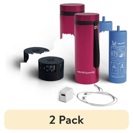 (2 pack) 4ALLFAMILY Explorer 72 Hours Insulin Cooler TSA Approved USB Charger with Biogel 1-7 Pens & Vials, Red