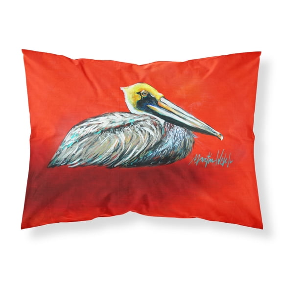 Carolines Treasures MW1232PILLOWCASE Sitting Brown Pelican Fabric Standard Pillowcase Standard multicolor