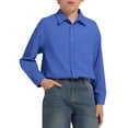 thumbnail image 5 of Back to School Boys Shirt Long Sleeve Collared Button Down Solid T Shirts Basic Preppy Causal Breathable Dress Shirts, 130, 5 of 5