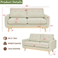 thumbnail image 2 of Aukfa 68" Small Sofa Couch Comfy Mid Century Modern Loveseat Sofa for Living Room Bedroom, Cream, 2 of 10