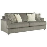 Signature Design by Ashley Soletren Contemporary Chenille Sofa with 4 Accent Pillows, Gray Grey Standard