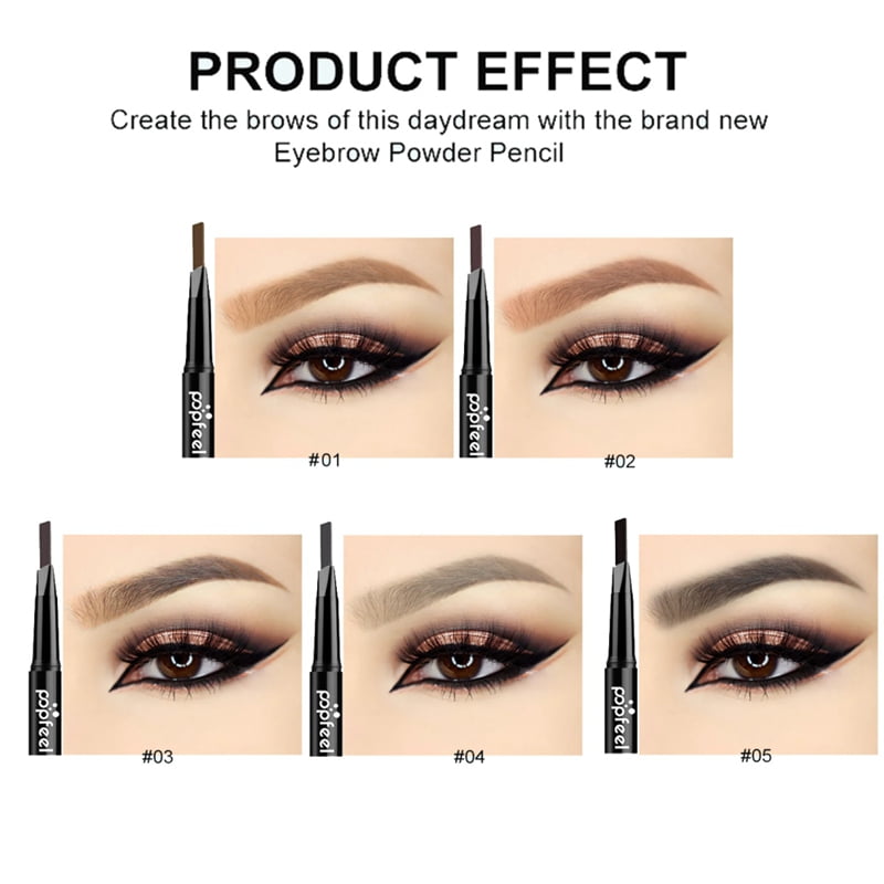 Women Waterproof Double Head Makeup Automatic Eyebrow Pencil With Eye