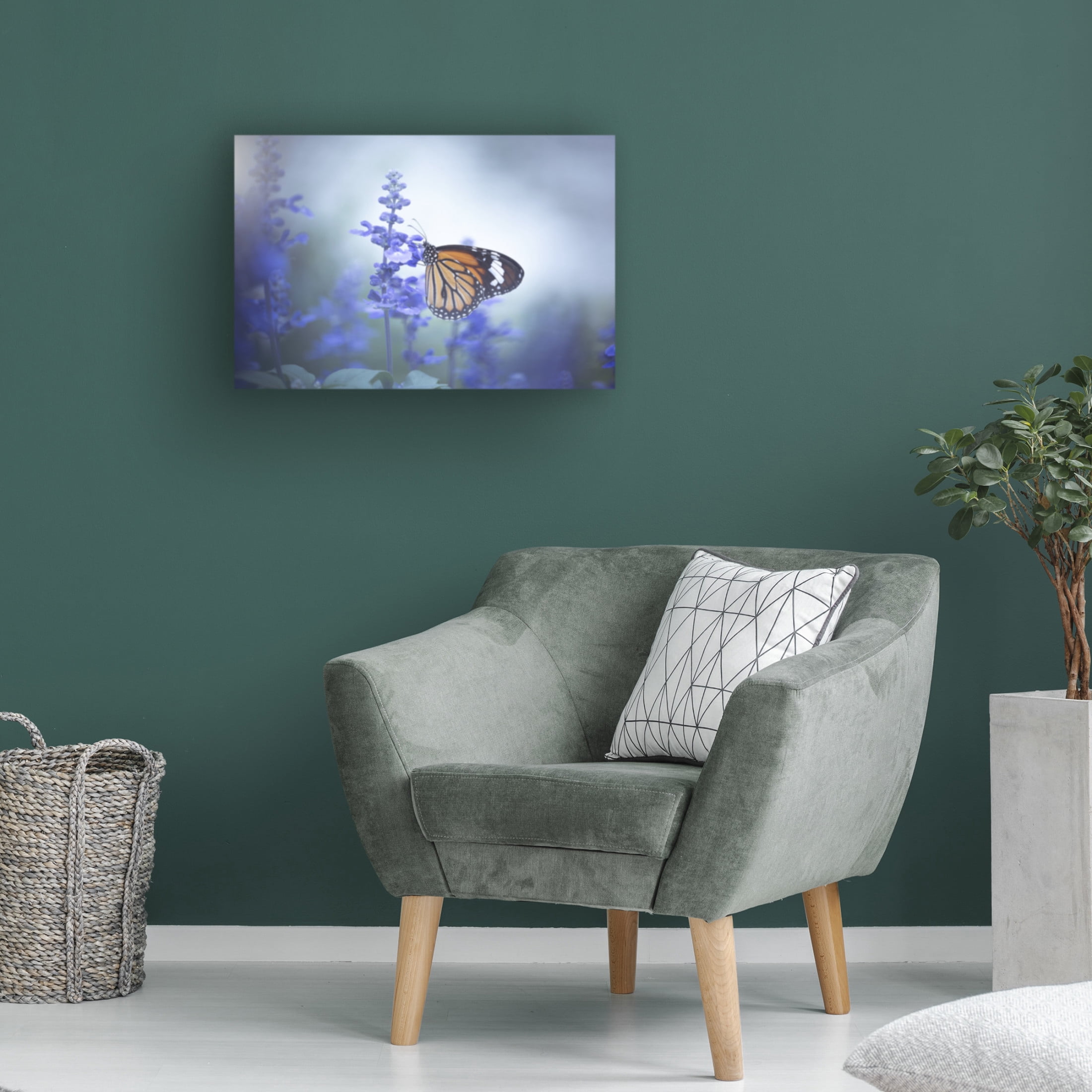 Canvas Wall Art - Wang Li 'Butterfly' Wall Art for Living Room, Bedroom, or Office Décor by Trademark Fine Art - 47 x 30 Inches