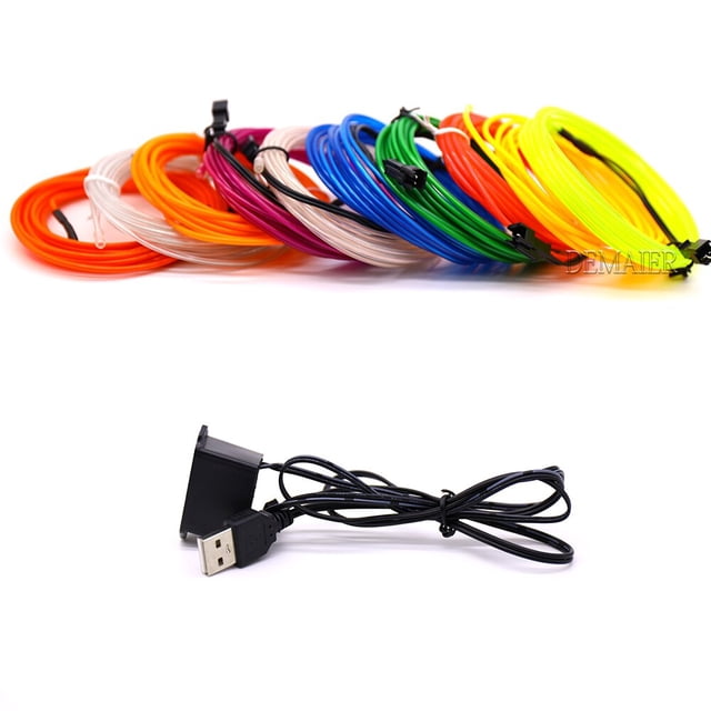 Lámpara LED de neón EL Draht Seil Rohr, decoración de fiesta de baile, cable Flexible, forma de 1M, 2M, 3M, 5M, 10M, 15