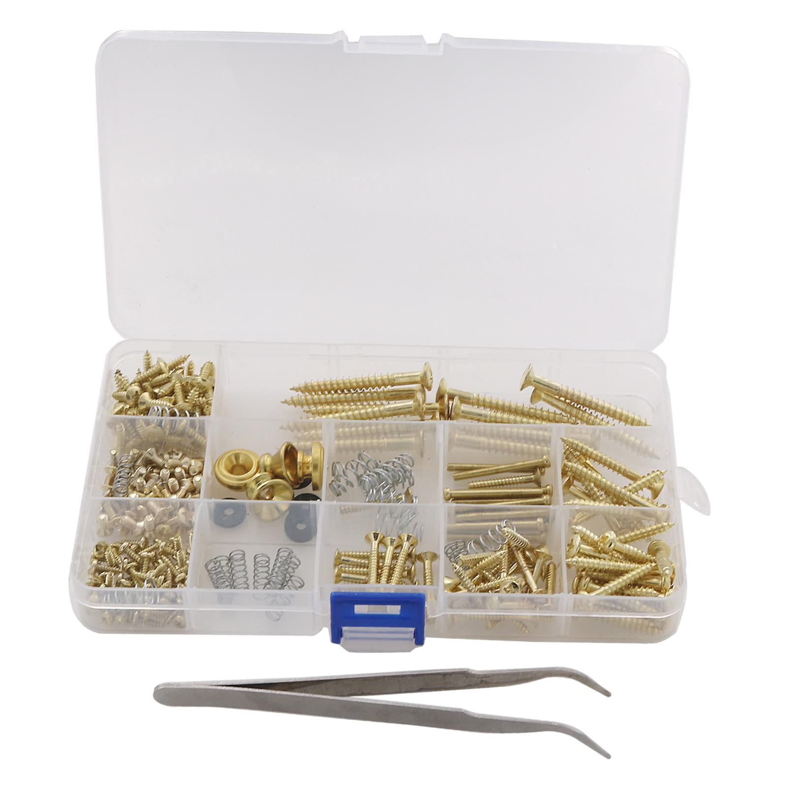 Rushawy 262Pcs Guitar Screw Guitar Repairing Screw Set for Pickguard Guitar Bass Golden
