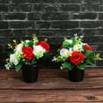 thumbnail image 3 of WEUVEB Silk Cemetery Flowers Assorted Colors Artificial Grave Decorations 2 Pieces Floral Arrangements, 3 of 8