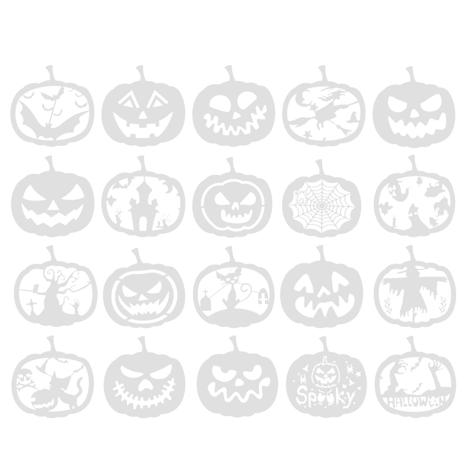 Halloween Pumpkin Jack o'Lantern Airbrush Spray Painting Stencil Kit (18  PCS) 