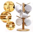thumbnail image 3 of Mug Holder Tree, Coffee Cup Holder, Bamboo Mug Tree Stand, Coffee Cup Rack Dryer With 6 Hooks, 3 of 5