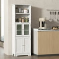 thumbnail image 2 of Giantex Tall Bathroom Storage Cabinet, Pantry Cabinet Cupboard, Floor Standing Storage Cabinet for Living Room, Kitchen, White, 2 of 8