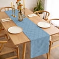 thumbnail image 3 of Table Runner 36 Inches Long for Kitchen Dining, Haze Blue Plaid Dresser Scarf Farmhouse, Dining Table Decorations for Wedding/Parties, Farmhouse Modern Abstract Striped 13 x 36 In, 3 of 8