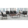 Lorell Black Leather Wood Frame Guest Reception Waiting Room Chair