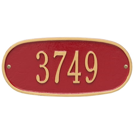 Personalized Whitehall Products Oval 1-Line Standard Wall Plaque in Red/Gold