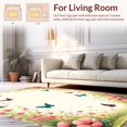 thumbnail image 2 of Flatwoven High Traffic Area Rug, Delicate Butterfly Blossom Arrangement, Non Slip, Stain Resistant, Washable Area Rugs for Living Room, Bedroom(White, 4X6), 2 of 8