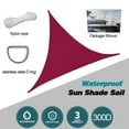 thumbnail image 2 of Lehood 300D Oxford Waterproof Triangle Red Sun Shade Sail | UV-Resistant Custom Sizes | Includes 4x5ft Ropes | Heavy-Duty Backyard, Camping, Pool Canopy, 2 of 6