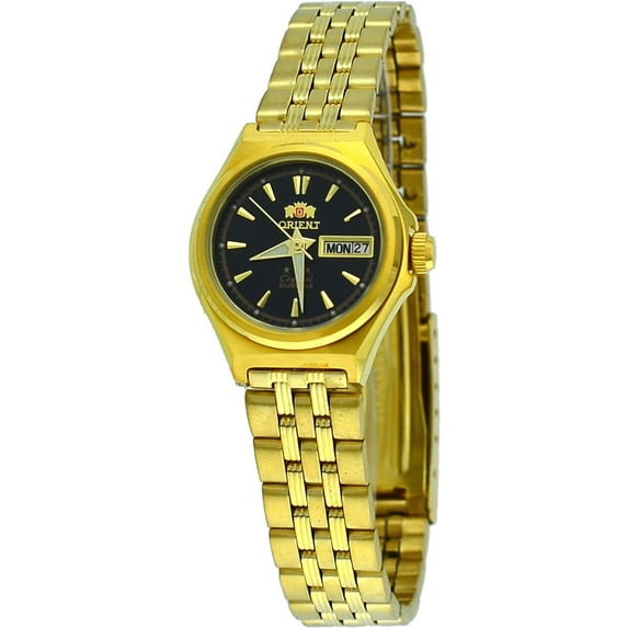 Orient FNQ1S001B Women's 3 Star Standard Gold Tone Black Dial Automatic Watch