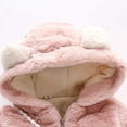 thumbnail image 5 of Kaemgyyd Baby Girls Fleece Coat Winter Cute Sherpa Lined Hooded Jackets Casual Soft Zipper up Tops Warm Fall Outwear, 5 of 7