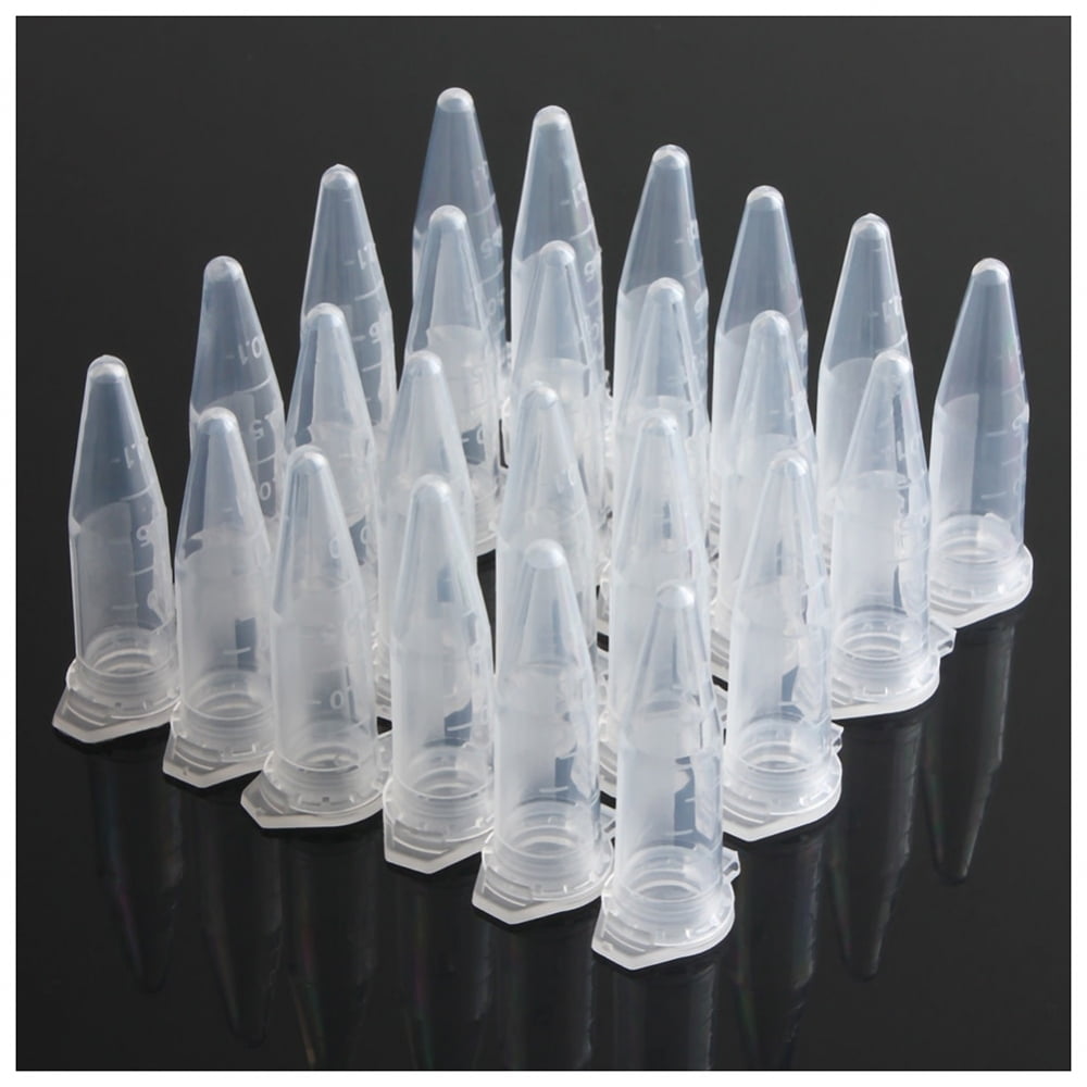 25x Mini Plastic Vial Tube Sealed Centrifuge Snap Cap Clear 1.5mL Tiny