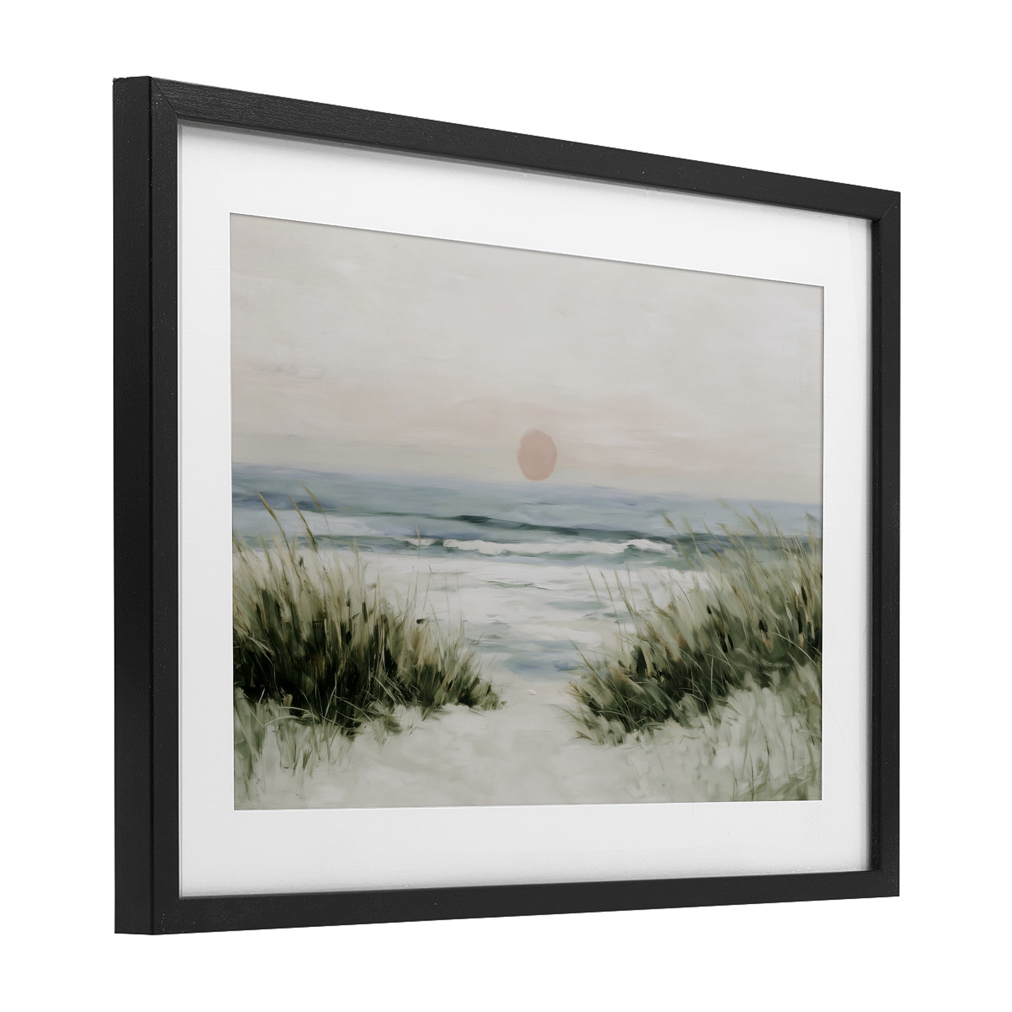Stupell Industries Coastal Dunes with Wild Beach Grass Black Framed Print Under Glass, design by Chromatic Storm Studio