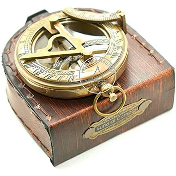 Nautical Sundial Compass Nautical Golden Brass 4 Sundial Compass Nautical  Gift Sundial Compass Brass Sundial Gift Compass 