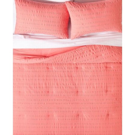 UPC 638888052431 product image for Textured King Bed Comforter Set Pink Salmon Gathered | upcitemdb.com