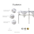 thumbnail image 3 of Water Creation Embassy 72" Double Brass Wash Stand in Polished Nickel/White, 3 of 7
