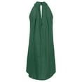 thumbnail image 6 of Womens Dresses Summer Sleeveless Strappy Halterneck Off Shoulder Elegant Solid Beach Cami Irregular Mini Swing Mini Casual Dress Green L, 6 of 6