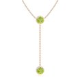 thumbnail image 1 of Angara Collier Péridot Naturel - Collier Style Lariat Péridot Rond 2.8 ct en Or Rose 14K pour Femmes, 1 of 8