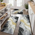 thumbnail image 2 of Black Marble Gold Line Pattern Kitchen Rugs Sets Of 3,Kitchen Runner Rugs Non Skid Washable,Decorative Kitchen Floor Mats for Kitchen,Sink,Laundry,17"x30"+ 17"x47" + 17"x59", 2 of 6