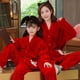 thumbnail image 1 of Cárdigan para niña, servicio a domicilio, festivales de Navidad, ropa roja para padres e hijos, pijamas para madre e hija, otoño e invierno, franela acolchada, 1 of 3