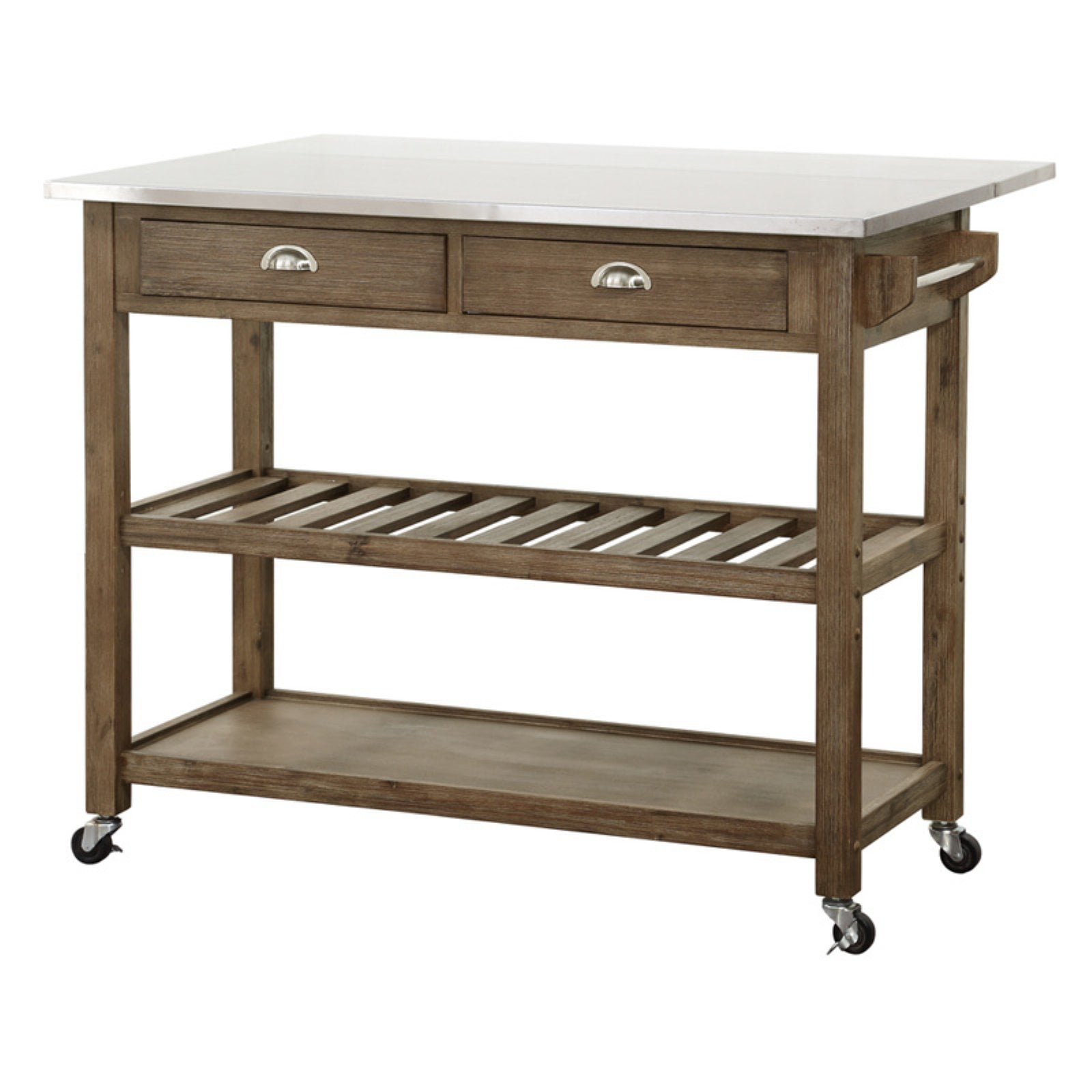 pix Walmart Kitchen Island With Drop Leaf boraam sonoma drop leaf wood kitchen cart with stainless steel top barnwood walmart com