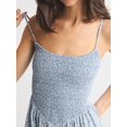 thumbnail image 3 of Jaimenalin Women'S Summer Midi Dresses Plaid Sleeveless Spaghetti Strap Smocked Tiered Beach Sundress Pockets Blue XS, 3 of 7