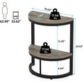 thumbnail image 3 of Tribesigns 2-Tier End Table Half Round, Farmhouse Demi-Lune Accent Table Curved Edge Wood Slim C Table for Sofa Couch, Living Room Small Space, 3 of 6