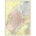 thumbnail image 2 of Rand McNally 25x32 Black Ornate Wood Framed with Double Matting Museum Art Print Titled - St. Louis Missouri, Illinois with Illinois, 2 of 4