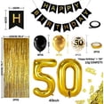 thumbnail image 2 of Decoración de Cumpleaños 50 Años Globo Helio Números 50 XXL Cortina Flecos Oro Negro Confeti Látex, 2 of 5
