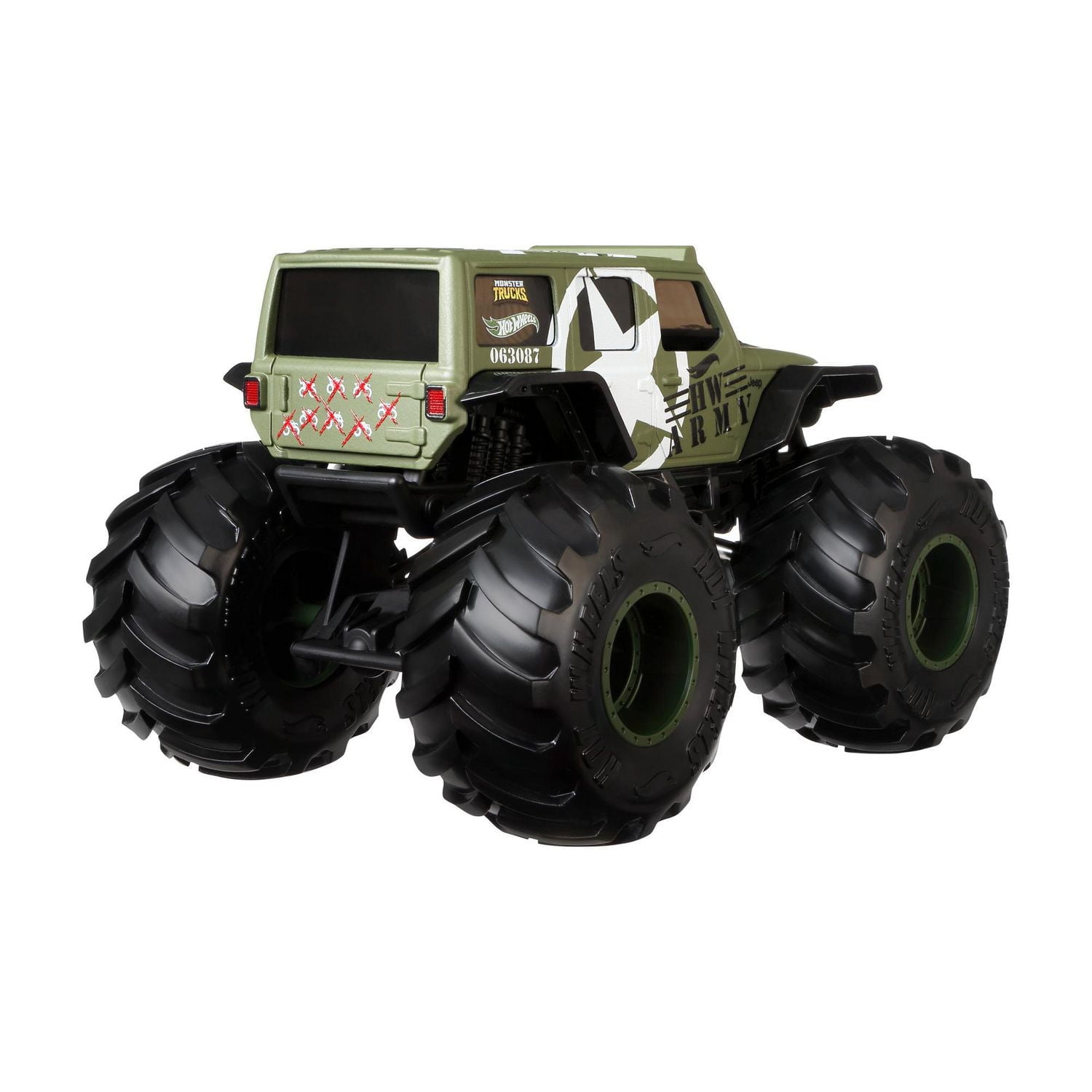 Hot Wheels Monster Trucks Véhicule 2018 Jeep Wrangler en métal moulé, 1:24