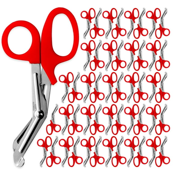 Primacare MS-4998 Pack of 50 Red 5.5" Trauma Shears