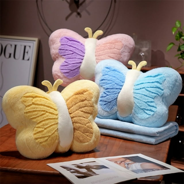 Sentmoon Couch Throw Pillows Decorative Pillows for Bed Butterflys Pillow Car Pillow Winter Office Backrest Cushion Nap Pillow Suitable for Living Room Bedroom Study Office Car