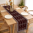 thumbnail image 3 of Table Runner 72 Inches Long for Kitchen Dining, Brown Boho Dresser Scarf Farmhouse, Dining Table Decorations for Wedding/Parties, Retro Farmhouse Abstract Geometric Ethnic Art 13 x 72 In, 3 of 8