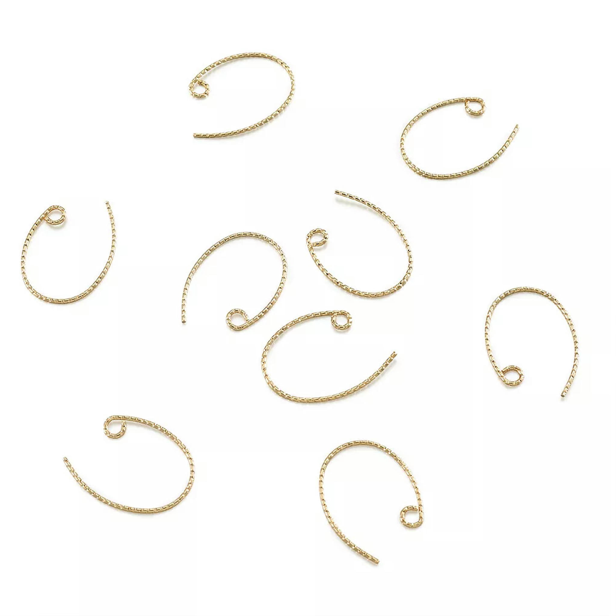 U8MO 100pcs Real 18K Gold Plated Brass Earring Hooks Dangle Earwire Loop 23x16.5mm