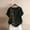 Black, variant on Cotton Linen Shirts Floral Print Linen Shirts Half Sleeve Casual Blouses Loose Gauze Tunics Cotton Linen Tunic Tops Boho Summer Graphic Tees Gray L