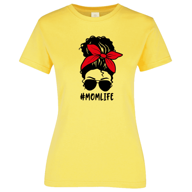 Playera De Mujer 1 Pza de Moda Estampado Mom Life | 10 de Mayo Día de las Madres | Prenda entallada y de Tela Delgada 100% algodón