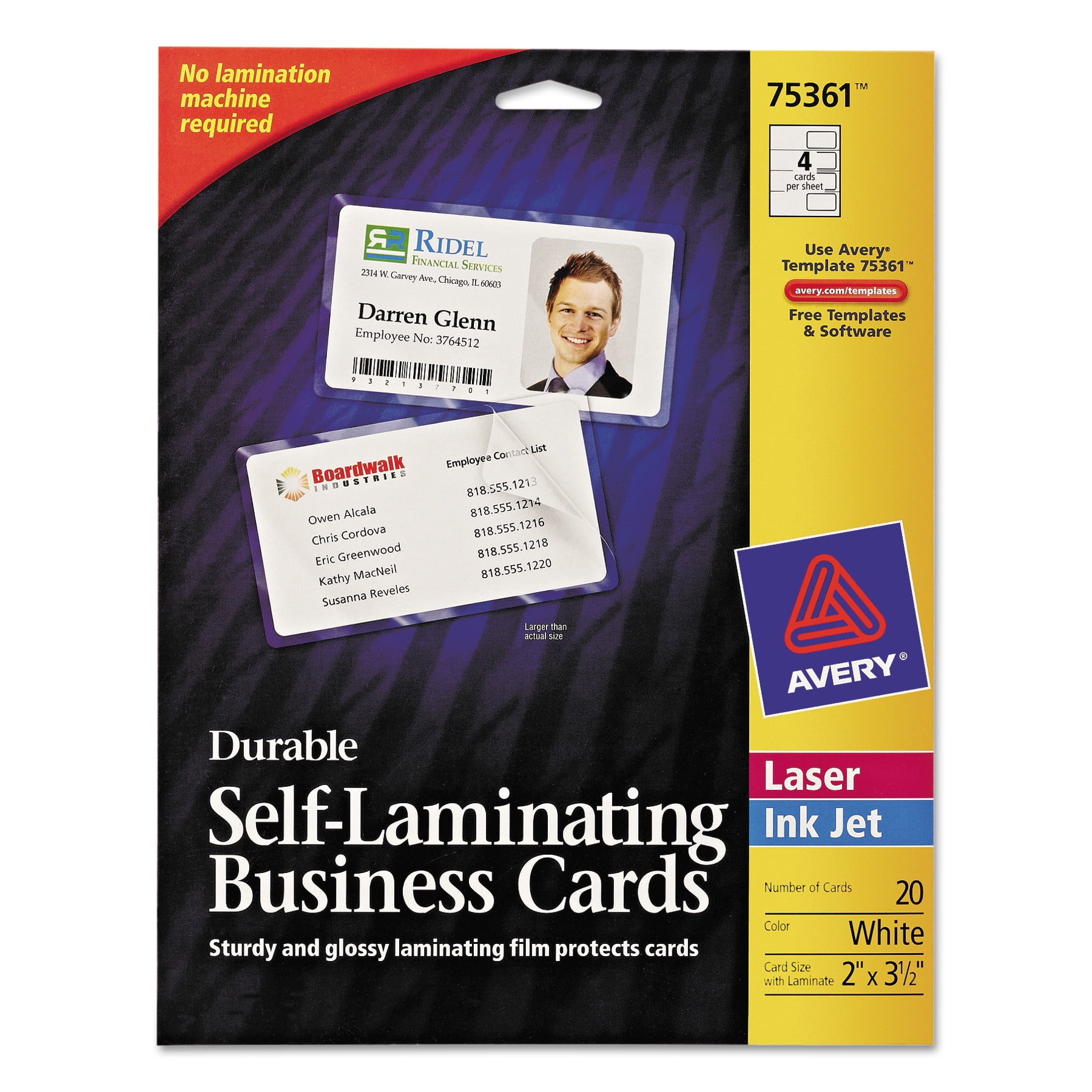 Avery Self Laminating Id Cards