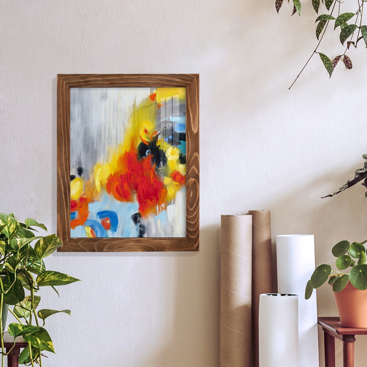 In the Loop I -Framed Print w/glass-Walnut